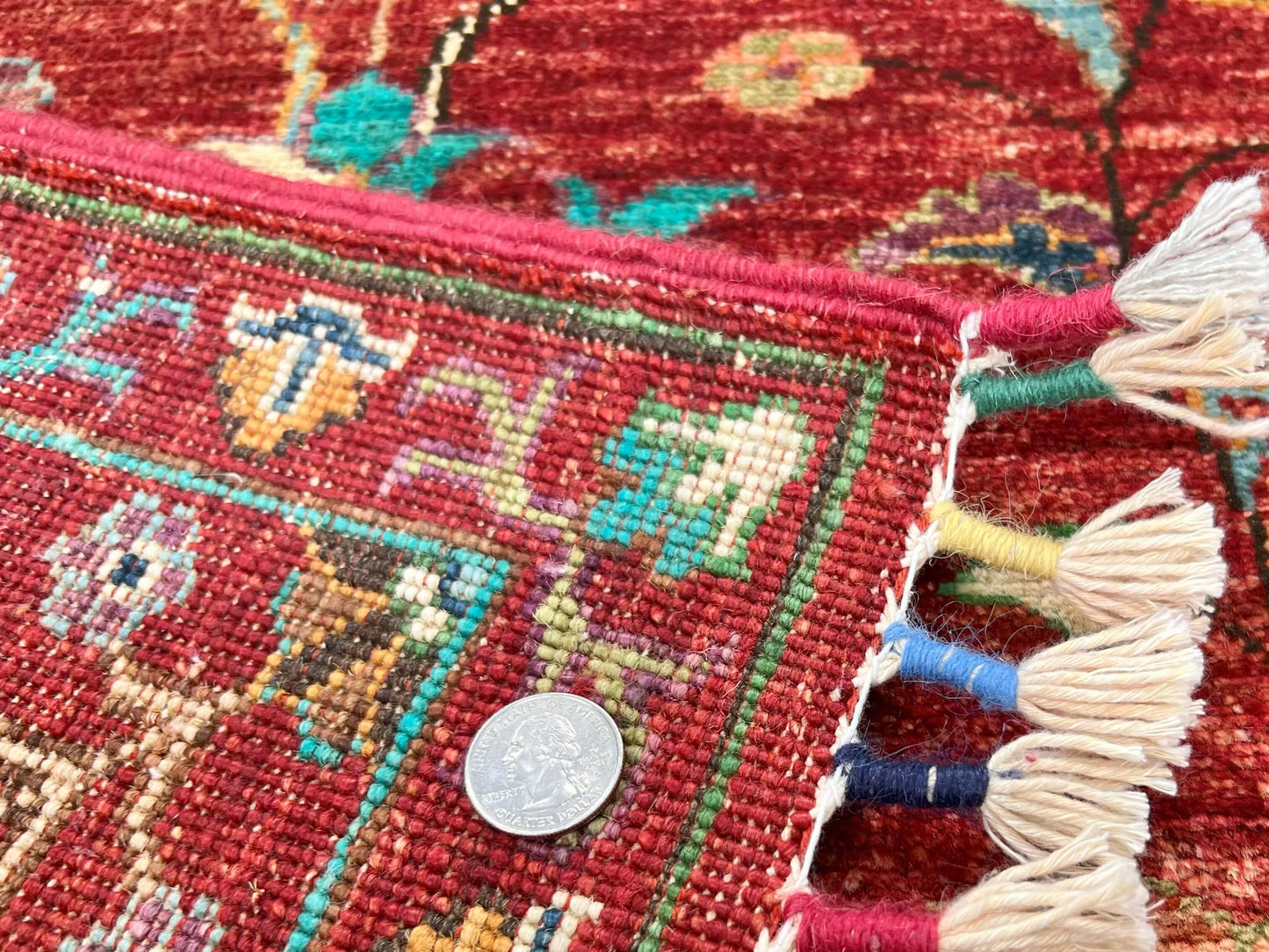 Afghan Aryana (3'04"x5'00") red/turquoise - Nuvé