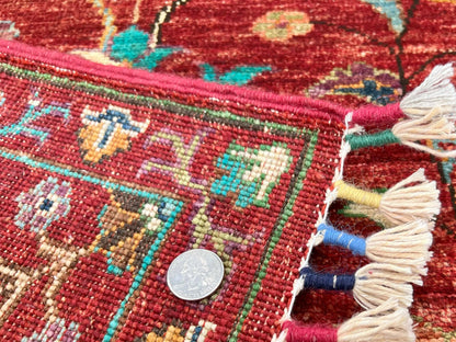 Afghan Aryana (3'04"x5'00") red/turquoise - Nuvé