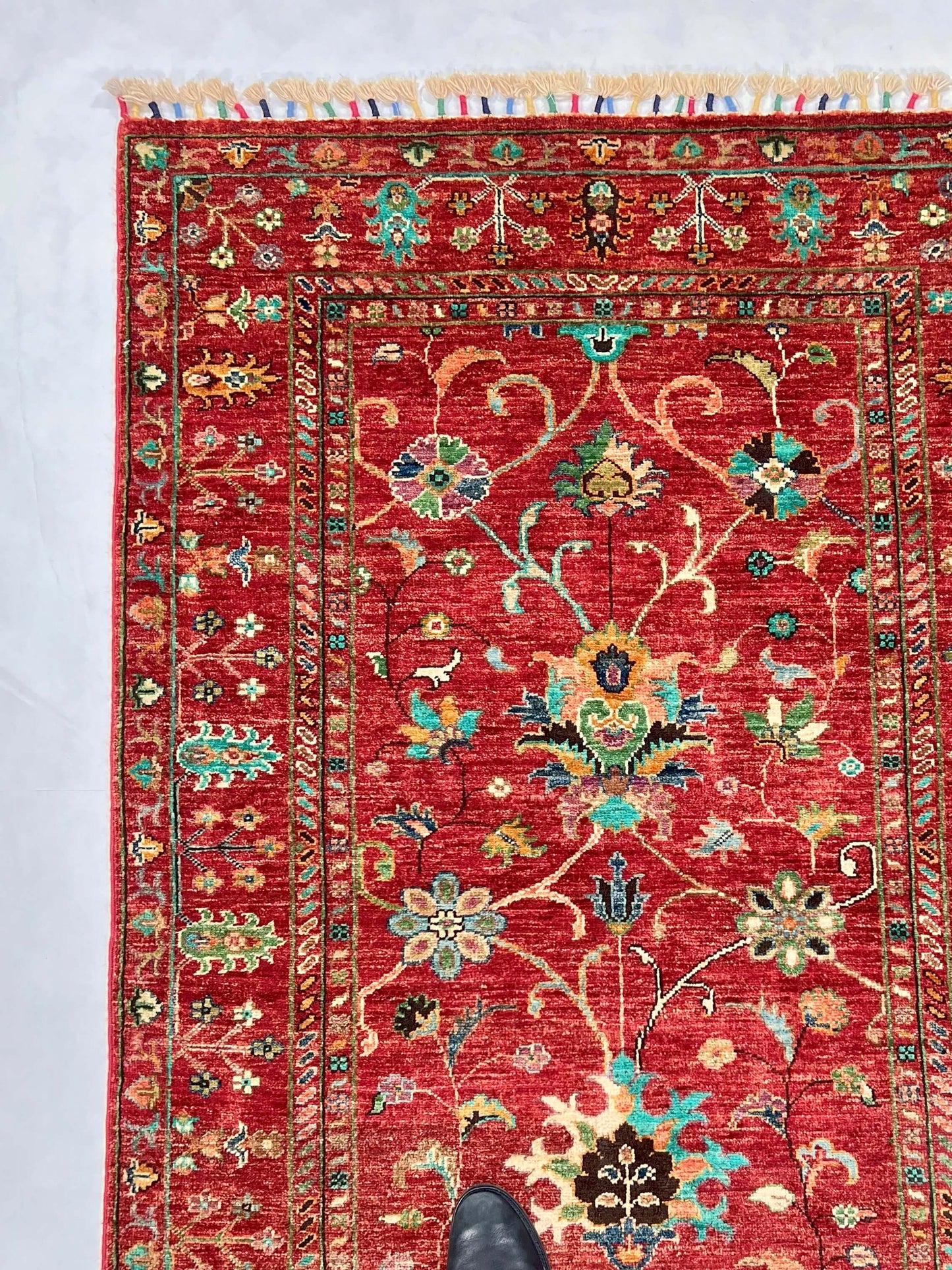 Afghan Aryana (3'04"x5'00") red/turquoise - Nuvé
