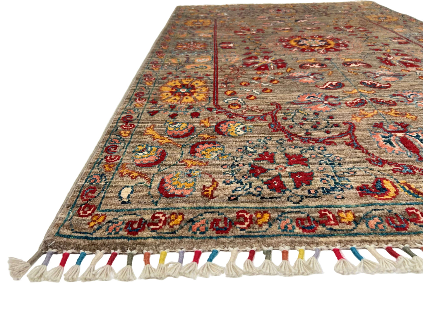 Afghan Khorjin - Suzani (3'02"x5'00") camel/red - Nuvé