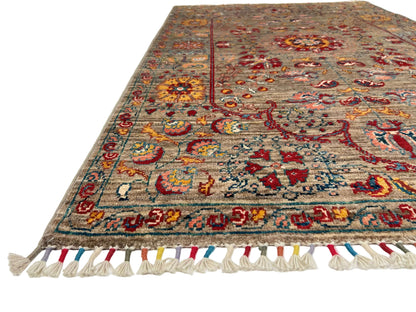 Afghan Khorjin - Suzani (3'02"x5'00") camel/red - Nuvé