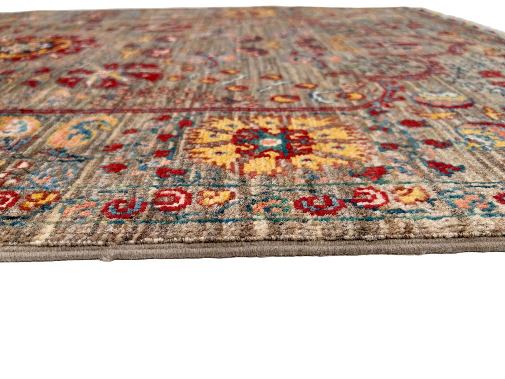 Afghan Khorjin - Suzani (3'02"x5'00") camel/red - Nuvé