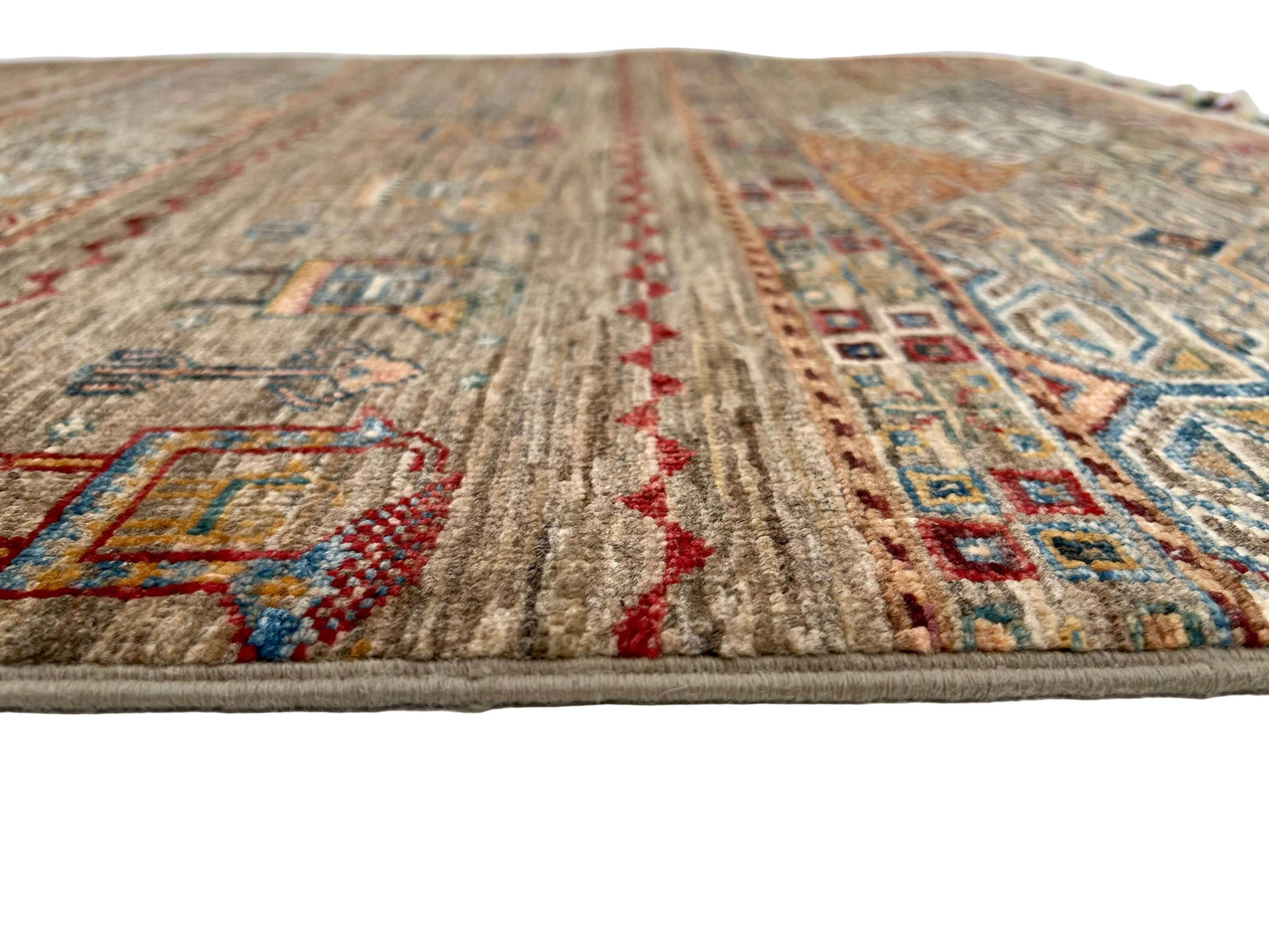 Afghan Khorjin (3'02"x4'08") camel/multicolor - Nuvé