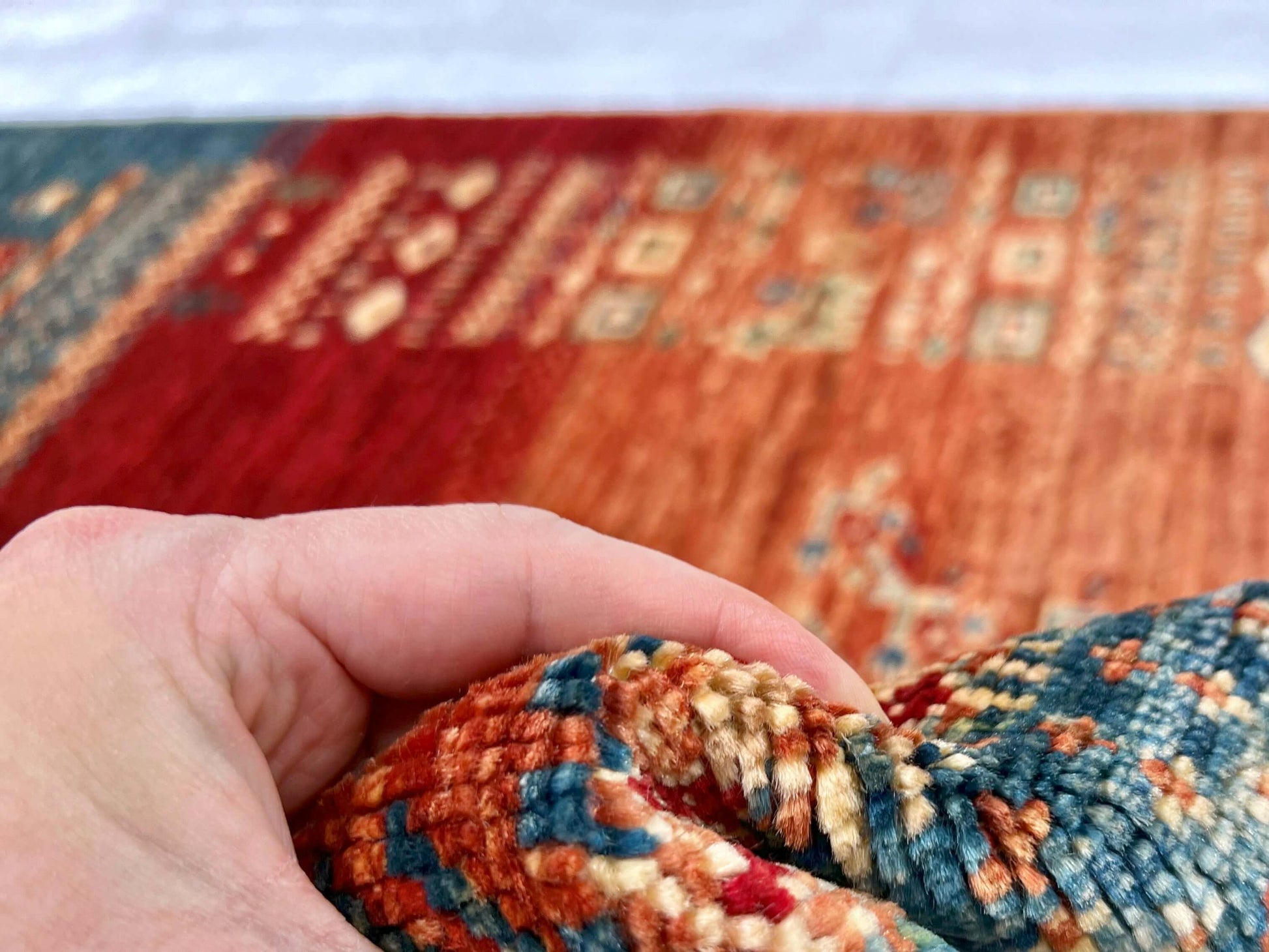 Afghan Tree of Life Gabbeh (3'04"x5'00") rust/blue - Nuvé