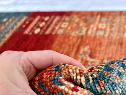 Afghan Tree of Life Gabbeh (3'04"x5'00") rust/blue - Nuvé