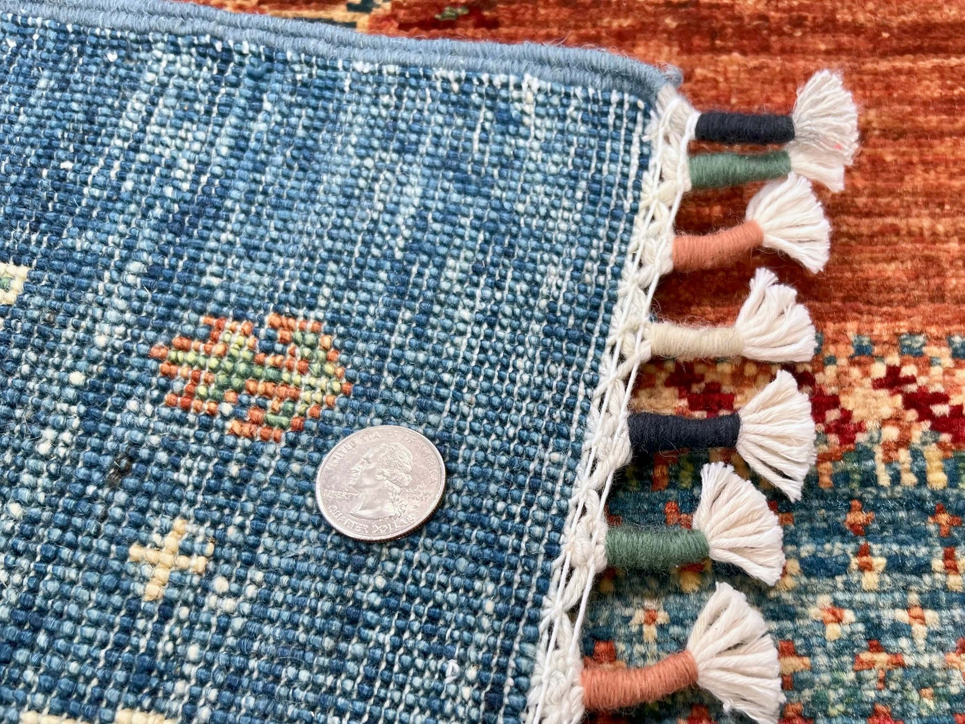 Afghan Tree of Life Gabbeh (3'04"x5'00") rust/blue - Nuvé