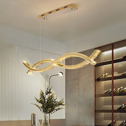 Gold Wave Crystal Chandelier - Nuvé