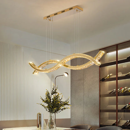Gold Wave Crystal Chandelier - Nuvé