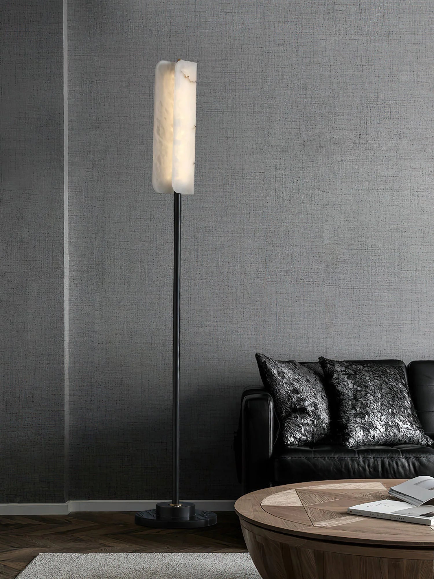 Alabaster Years Black Floor Lamp - Nuvé