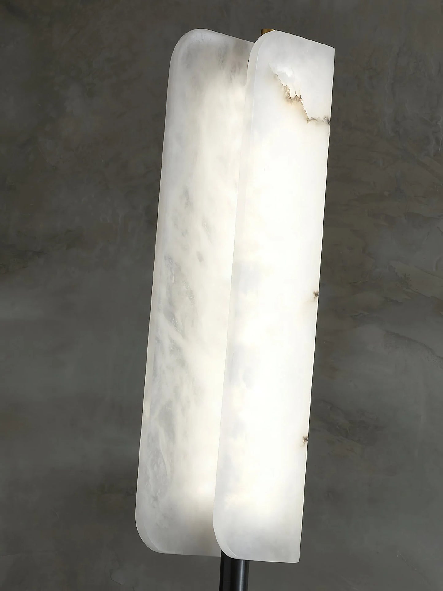 Alabaster Years Black Marble Floor Lamp