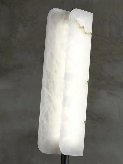 Alabaster Years Black Marble Floor Lamp