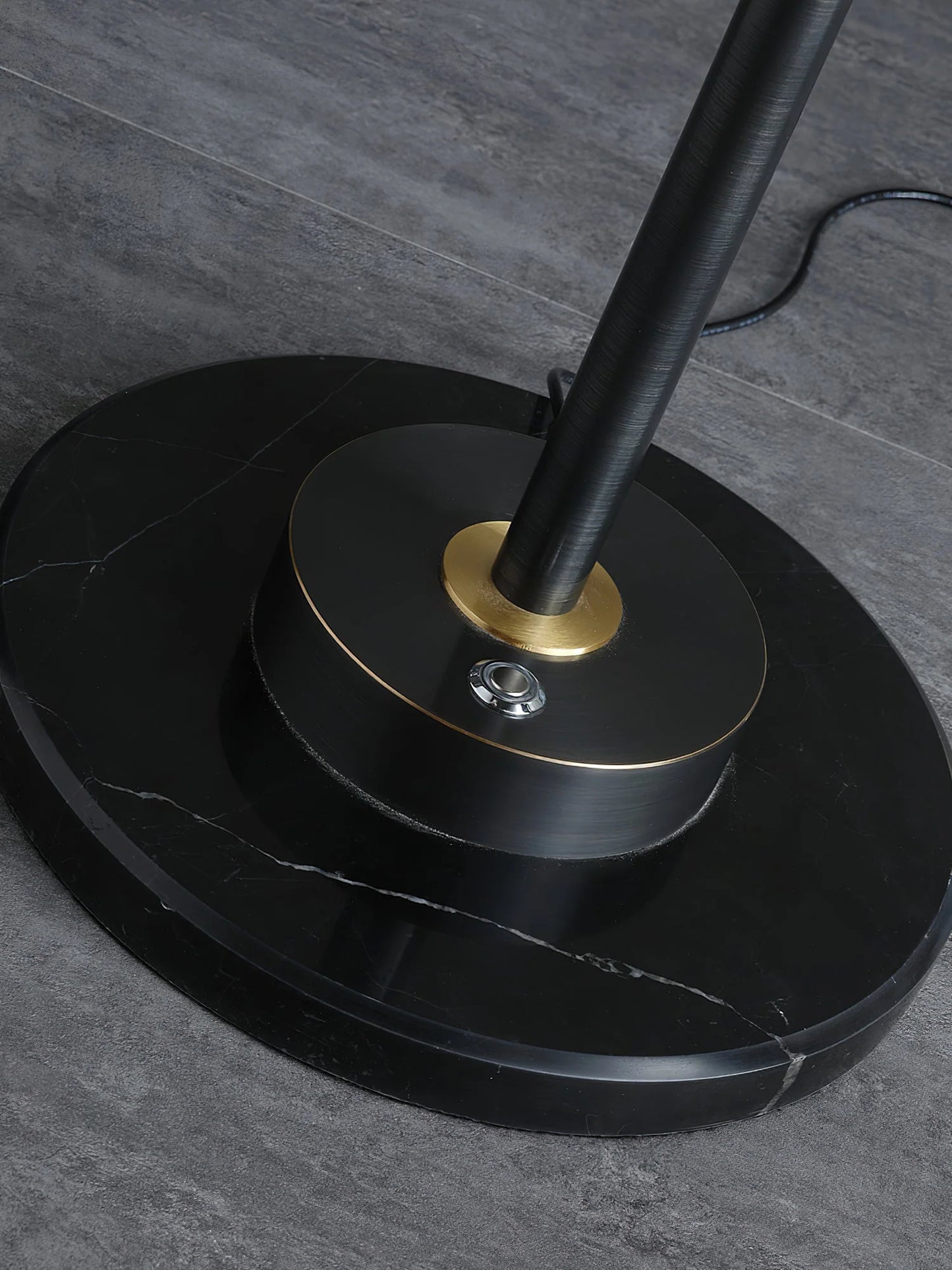 Alabaster Years Black Marble Floor Lamp