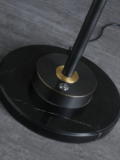 Alabaster Years Black Marble Floor Lamp
