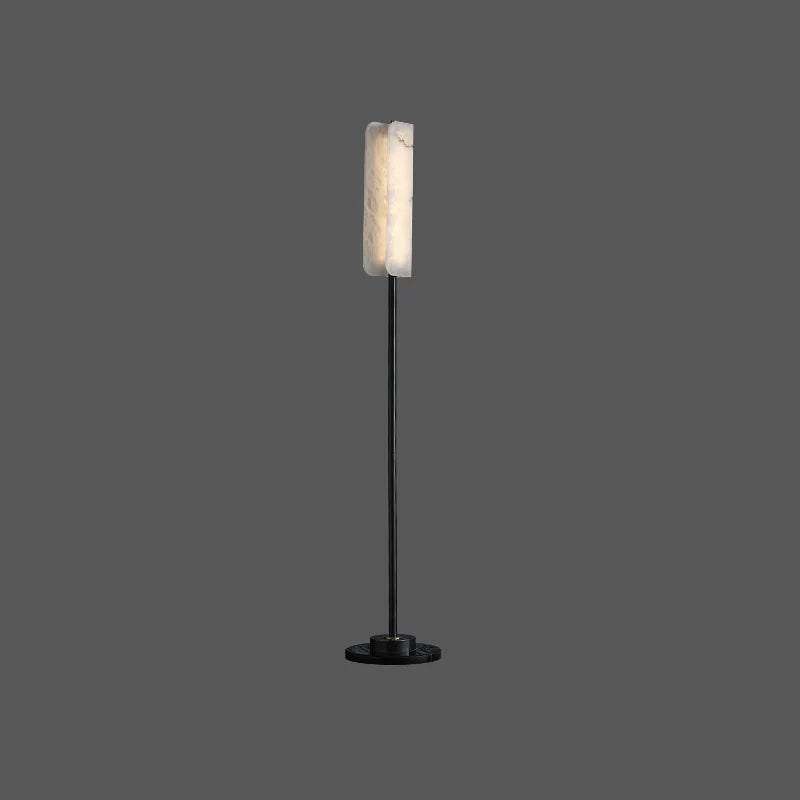 Alabaster Years Black Marble Floor Lamp