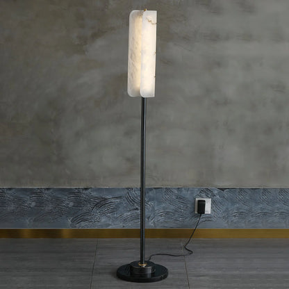 Alabaster Years Black Marble Floor Lamp