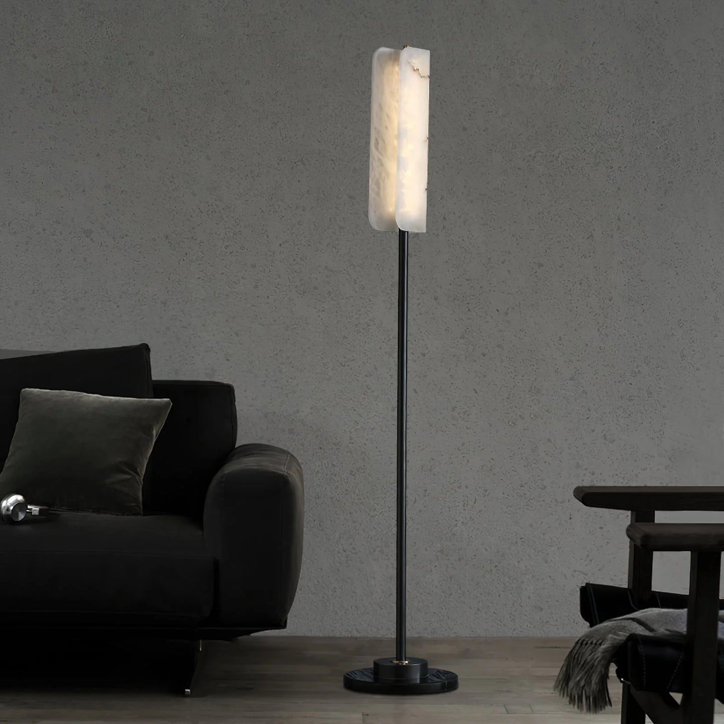 Alabaster Years Black Floor Lamp - Nuvé