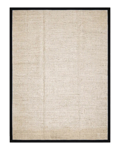 Jute Rug 8x10, Natural Jute Fiber Area Rug, Natural Sisal Area Rug with Black Border, 8x10 Carpet, Solid Jute Rug 8 x 10, Farmhouse Rug