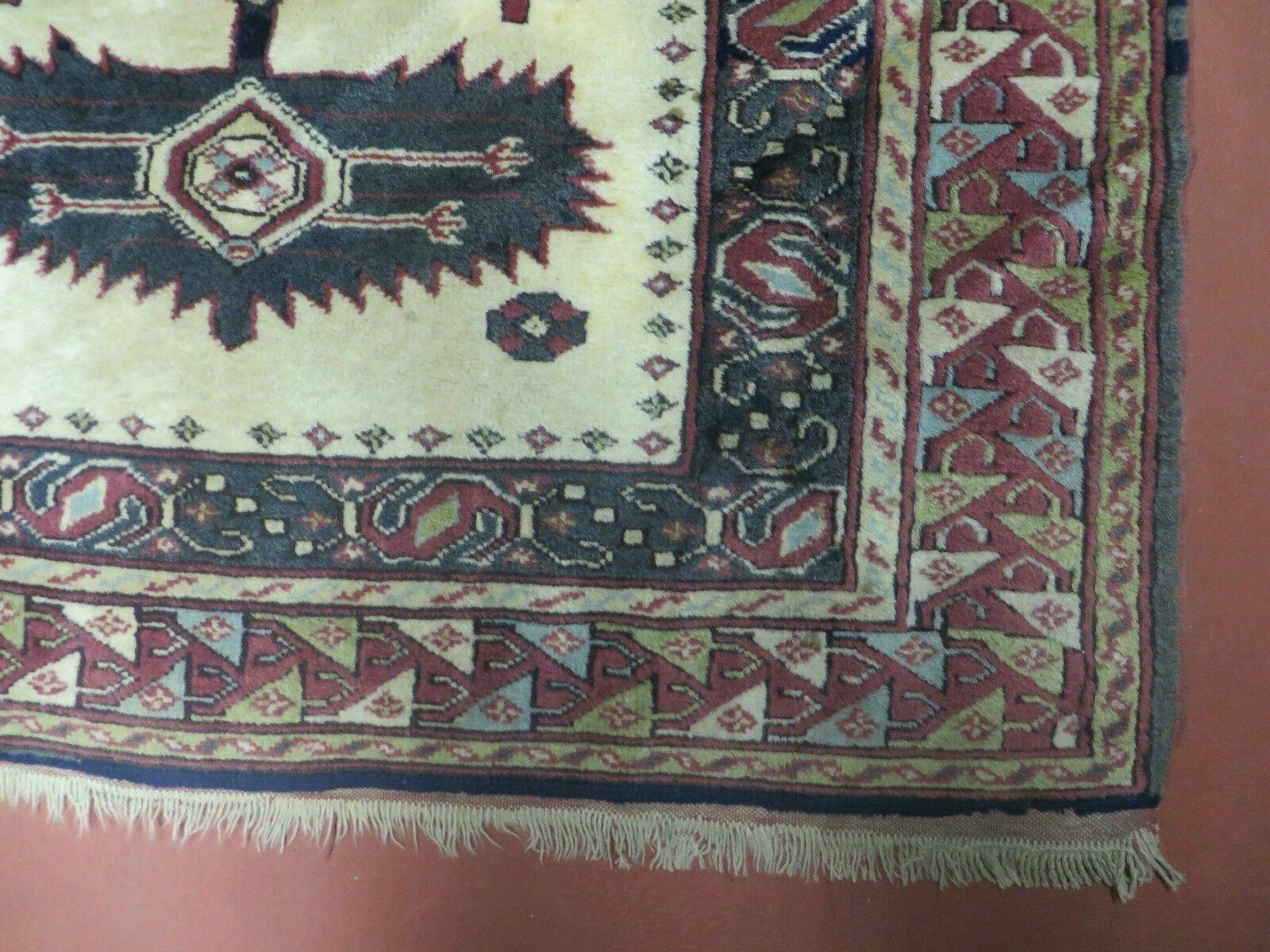 3' X 4' Vintage Handmade Turkish Geometric Oriental Wool Rug Nice - Nuvé