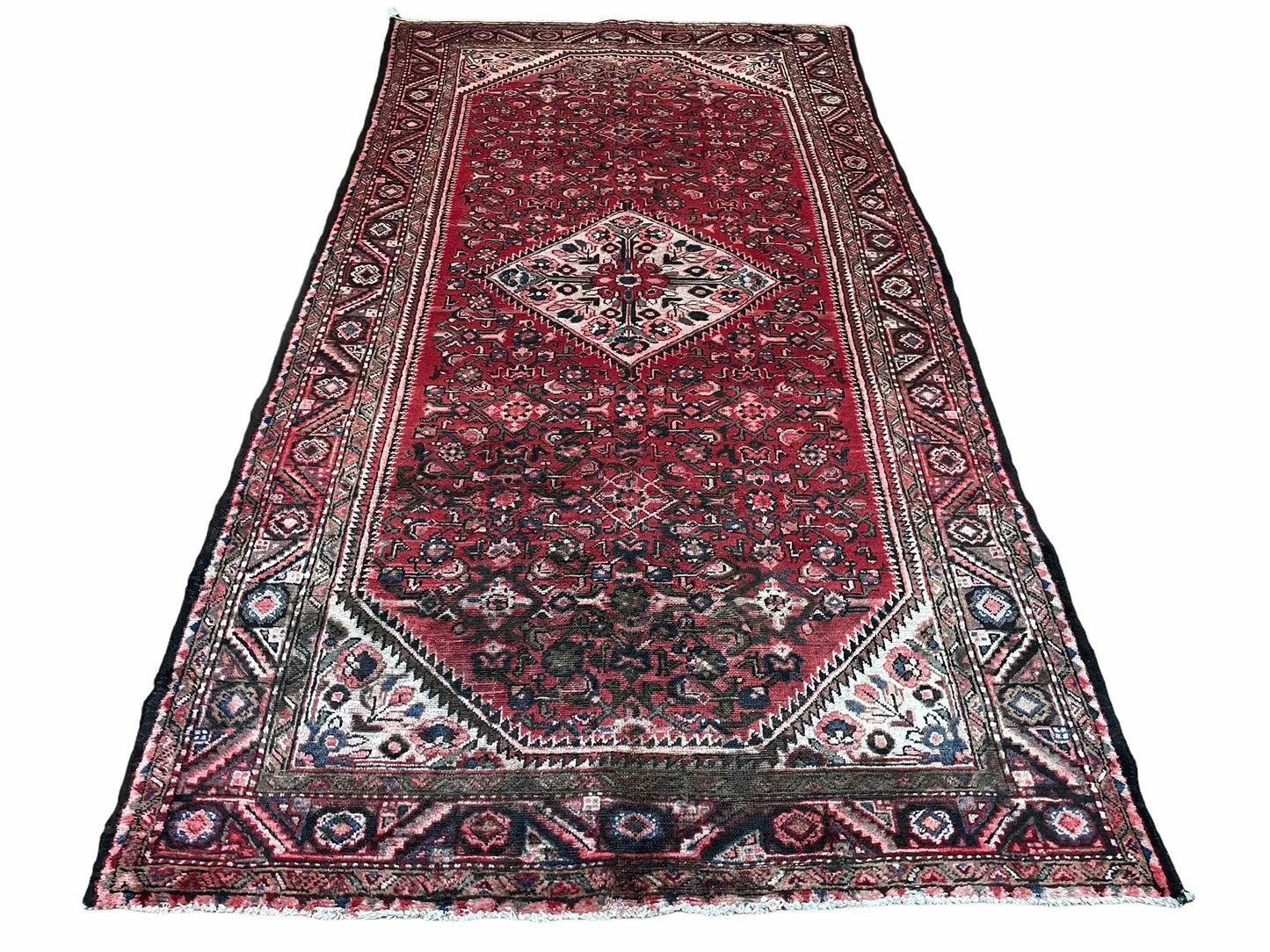 5.5 X 10 Antique Handmade Wool Tribal Gallery Rug All Over Red Runner Corridor - Nuvé