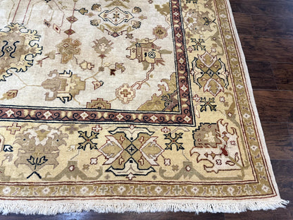 Turkish Oushak Rug 9x12, Oat Color, Wool Carpet - Nuvé