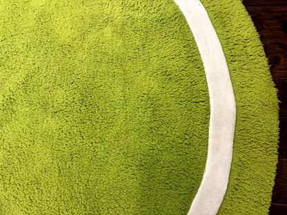Large Round Rug 9x9, Vintage Retro Design, Lime Green - Nuvé
