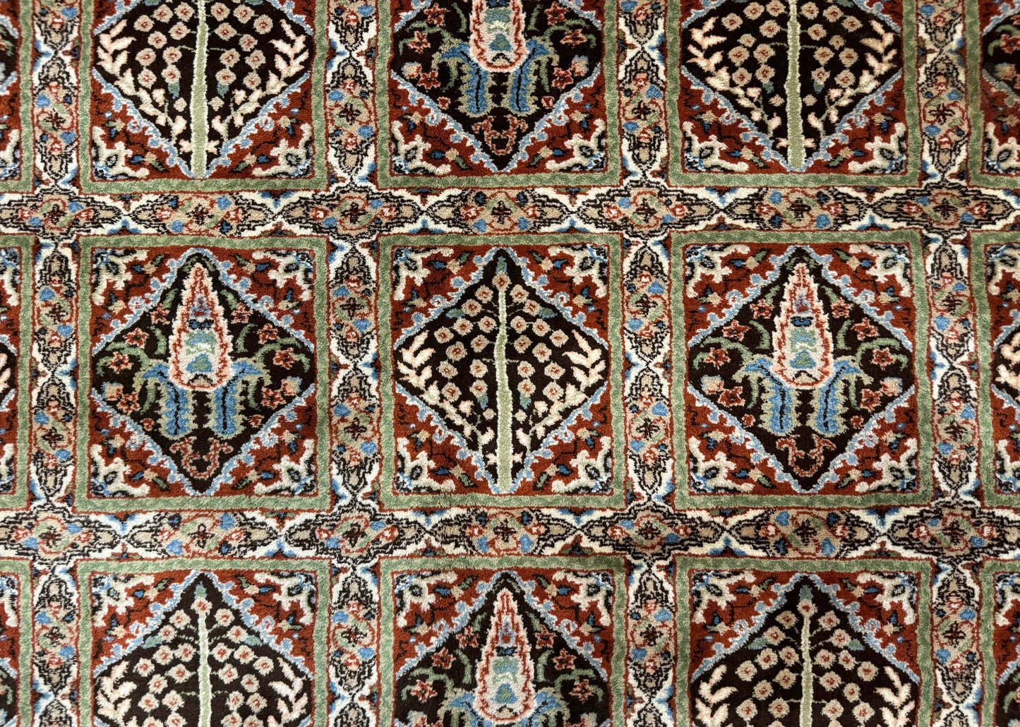 Sino Persian Rug 8x10, Panel Design, Brown, Multicolor, Wool, Cedar Trees - Nuvé