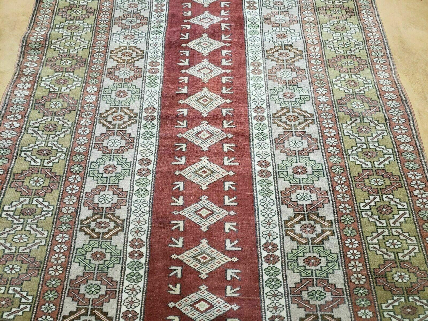 4' X 8' Antique Handmade Turkish Melas Oushak Wool Rug - Nuvé
