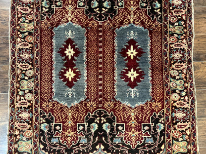 Antique Turkish Rug 4x6, Unique Rare Carpet