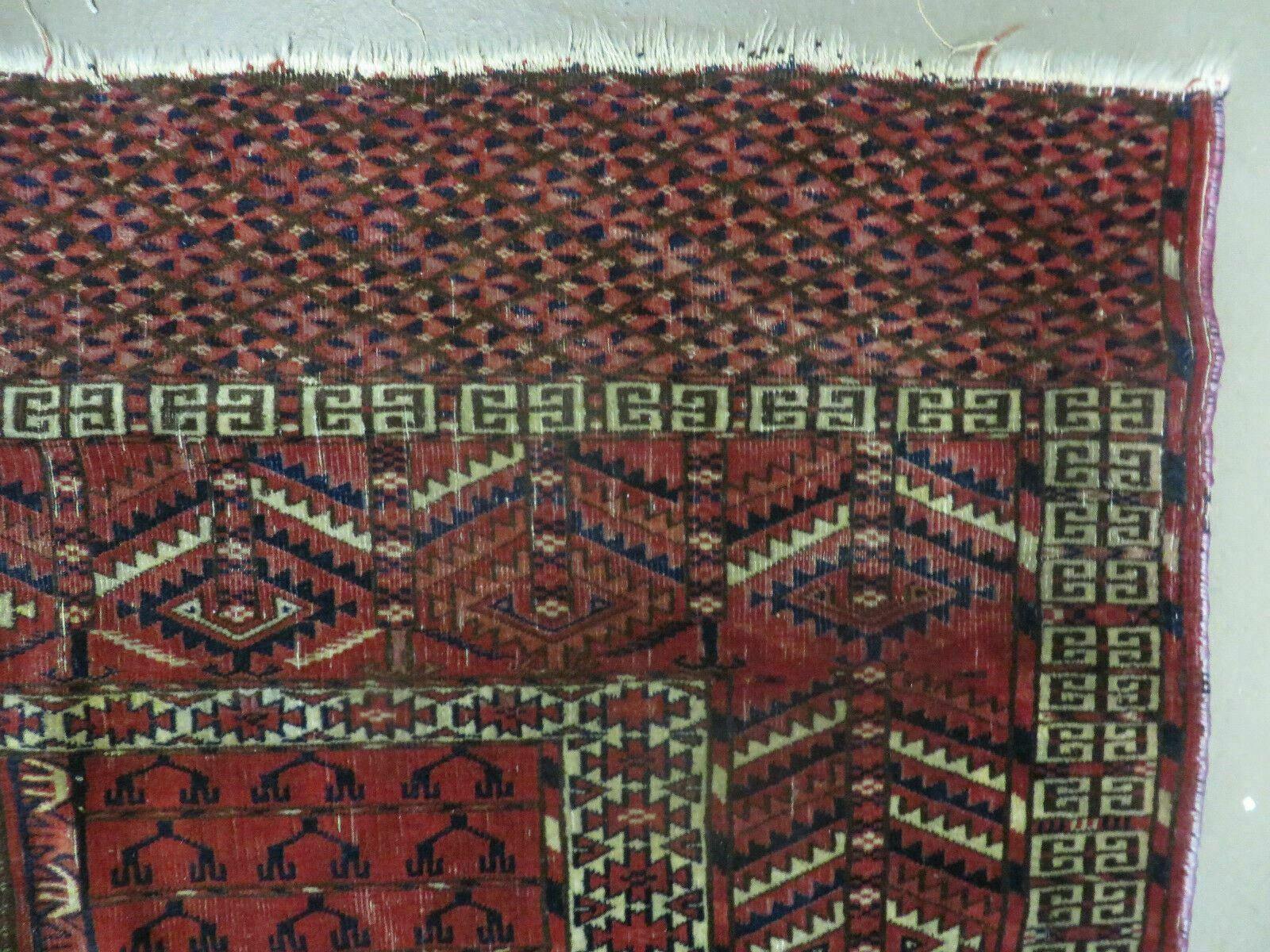 Antique Turkoman Rug 4x5, Ensi Hatchli Tekke Wool Rug - Nuvé