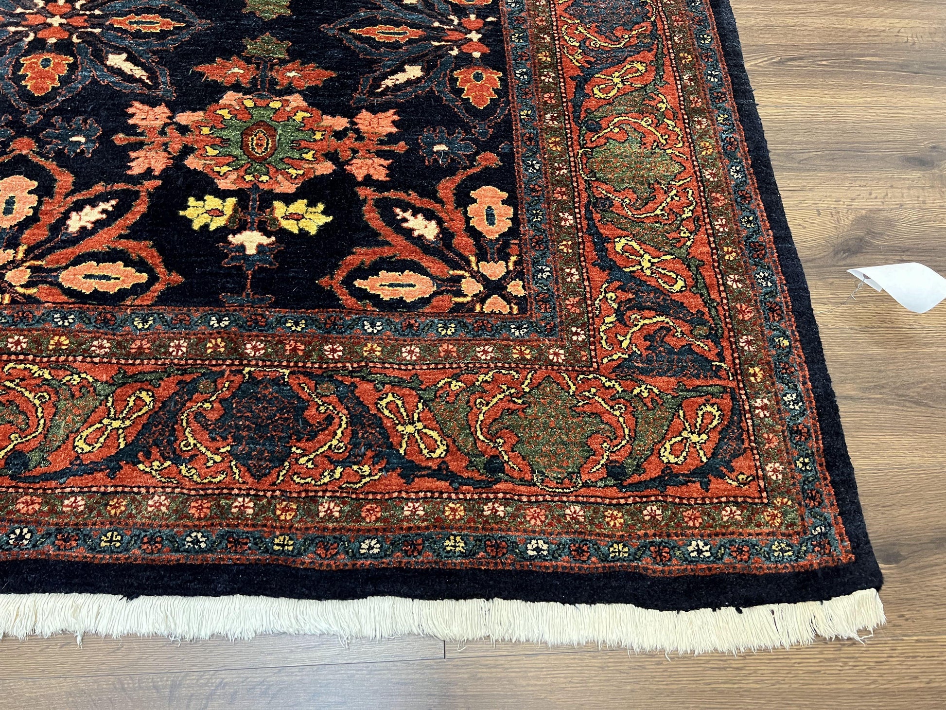 Wonderful Persian Rug 7x10, Navy Blue and Red, Allover Floral Pattern, Bidjar Carpet, Authentic Oriental Rug 7 x 10, Wool Hand Knotted Rug - Nuvé