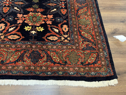 Wonderful Persian Rug 7x10, Navy Blue and Red, Allover Floral Pattern, Bidjar Carpet, Authentic Oriental Rug 7 x 10, Wool Hand Knotted Rug - Nuvé