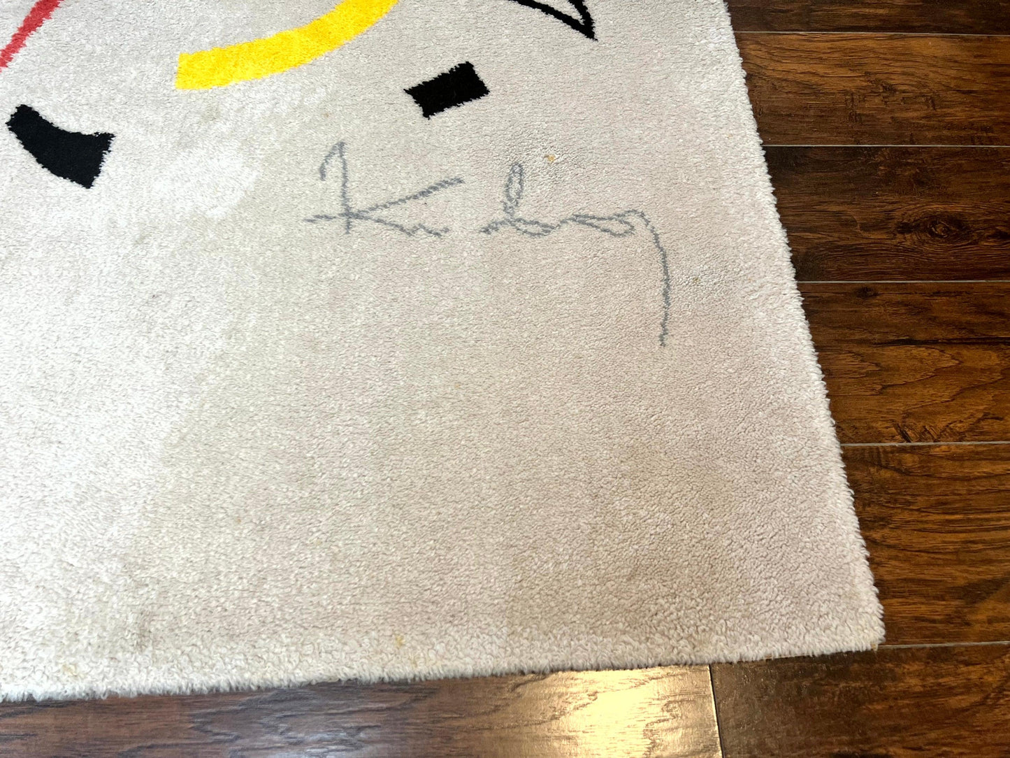 Danish Rya Shag Rug 6x9, EGE Axminster Carpet, Ivory, Modern Abstract Rug, Signed by Designer - Nuvé