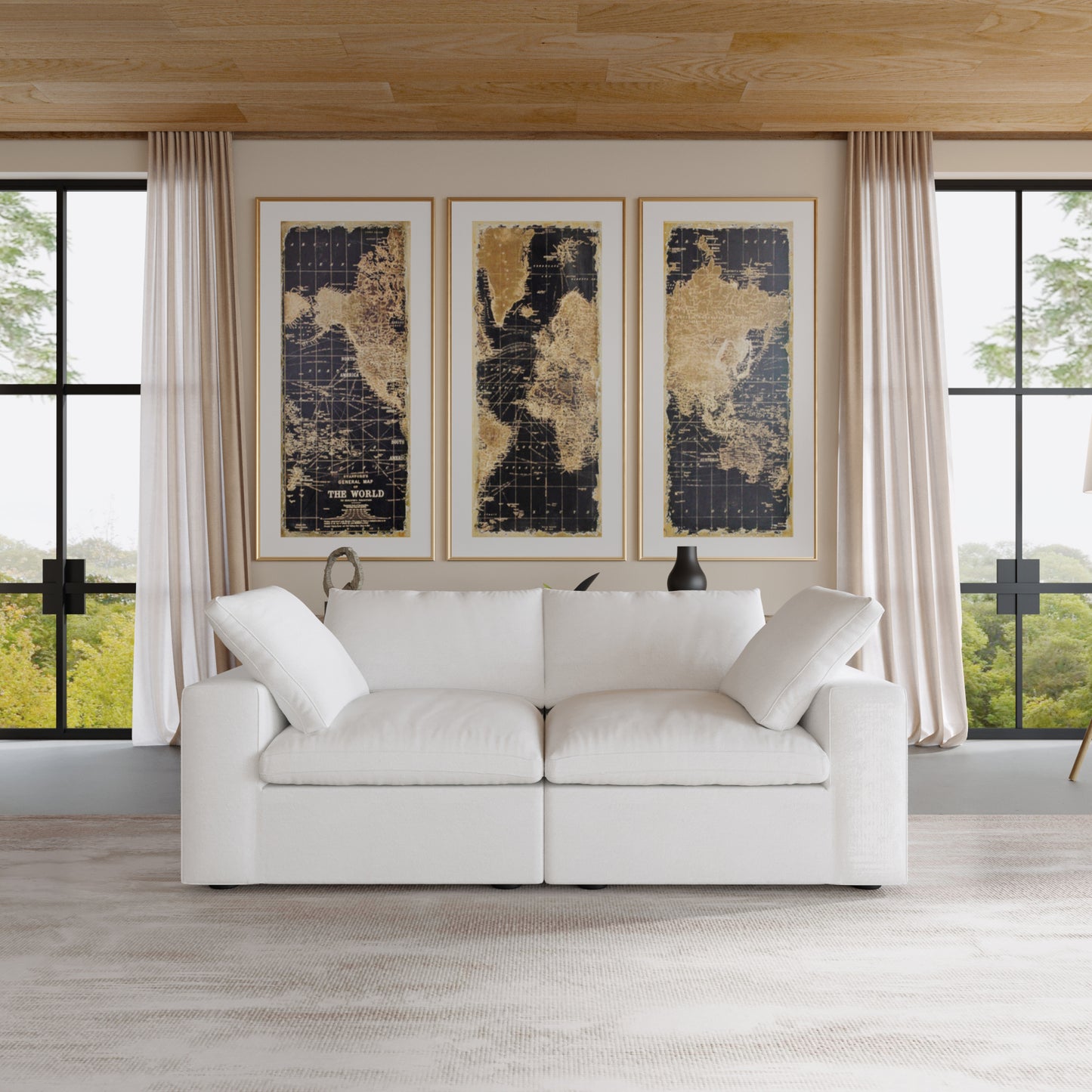 Nuvé® Solace Modular Bouclé Cloud Sofa - Snow White - 2-Seater Sofa - Nuvé