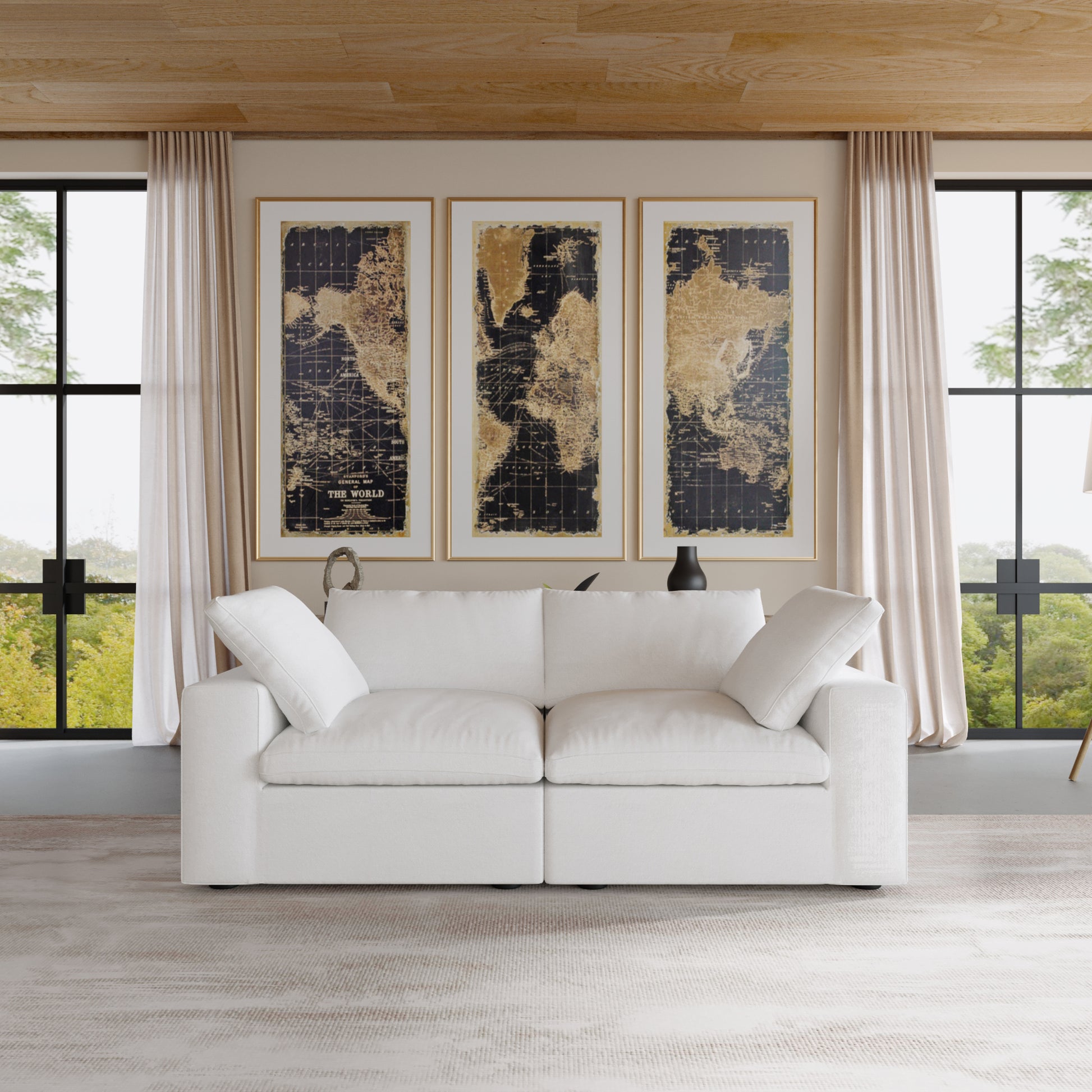 Nuvé® Solace Modular Bouclé Cloud Sofa - Snow White - 2-Seater Sofa - Nuvé