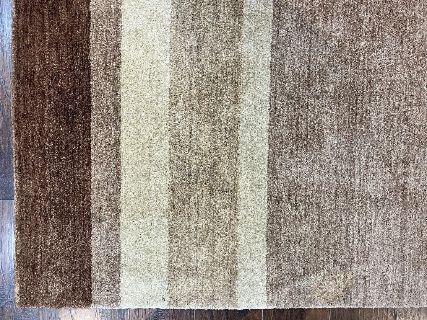 Indo Gabbeh Rug 5x8, Contemporary Wool Stripped Modern Area Rug, Hand Knotted Medium Sized Carpet - Nuvé