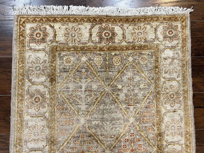 Pakistani Peshawar Rug 3x5, Safavieh Wool Handmade Hand Knotted Vintage Rug, Panel Design 3 x 5 Oriental Carpet - Nuvé
