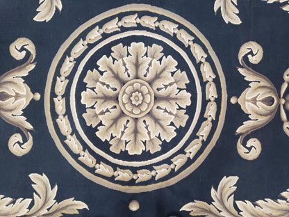 Black and Tan Aubusson Rug, 10 x 14 Aubusson Carpet, New Aubusson Rug, Elegant, Wool, Handmade Area Rug, Flatweave Rug, Large Aubusson Rug - Nuvé