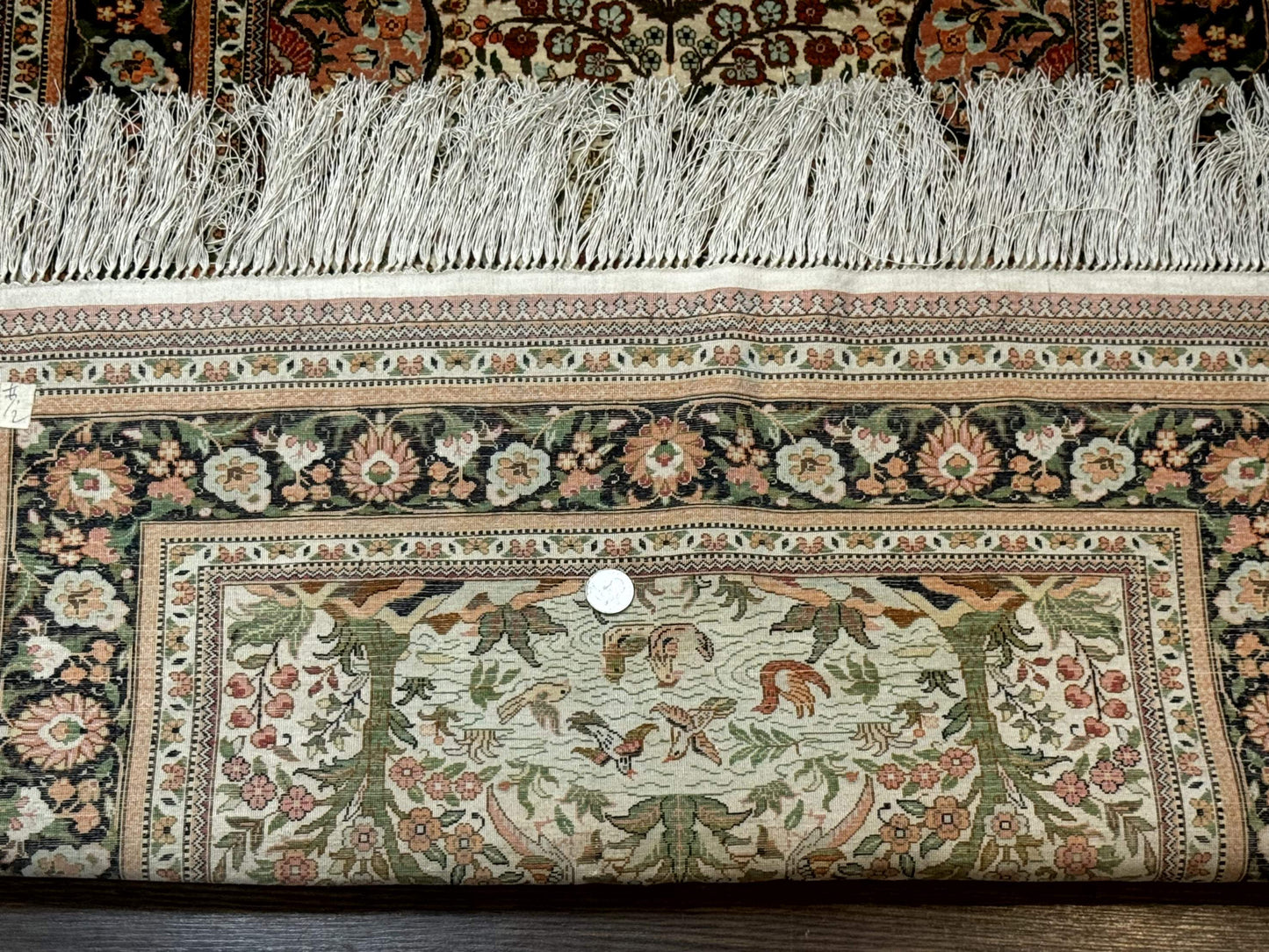 Exceptional Silk Rug 2.6 x 4, Very Fine 630 KPSI, Persian Vase Tree of Life Bird Pictorials, Handmade - Nuvé