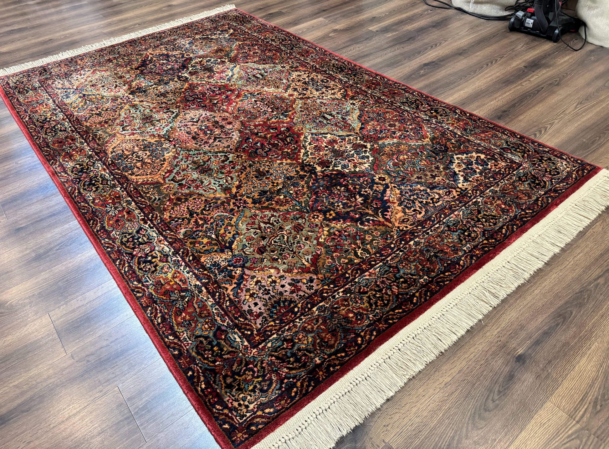 5.9 x 9 Karastan Rug Multicolor Panel Kirman #717, Original 700 Series, Wool - Nuvé