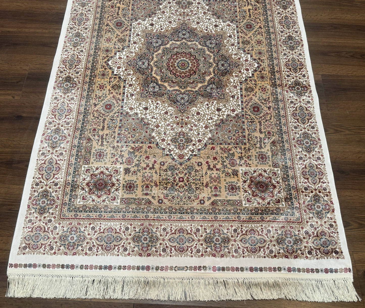 Turkish Memluk Silk Rug 4x6, Hereke Carpet, Bamboo Silk, New - Nuvé