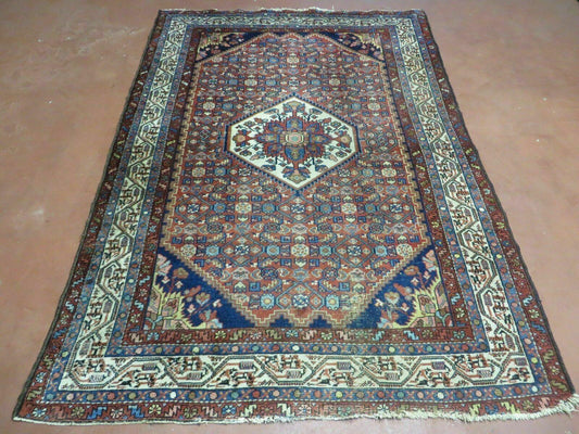 4' X 7' Antique Handmade Turkish Sivas Floral Oriental Wool Rug Organic - Nuvé