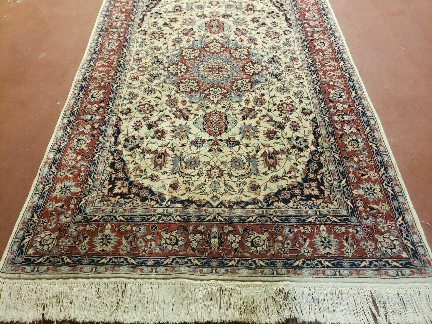4' X 6' Handmade Ultra Fine Chinese Floral Oriental Wool Rug Hand Knotted Beige - Nuvé