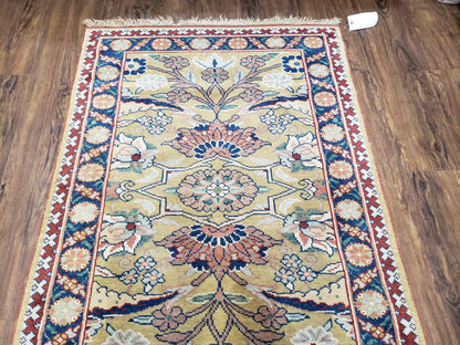Hallway Runner Rug, Kitchen Runner, Sultanabad Hand Knotted Rug, Farmhouse Rug, 1950s Rug, Mahal Rug, Turkish Rug, Long Runner, Yellow - Nuvé