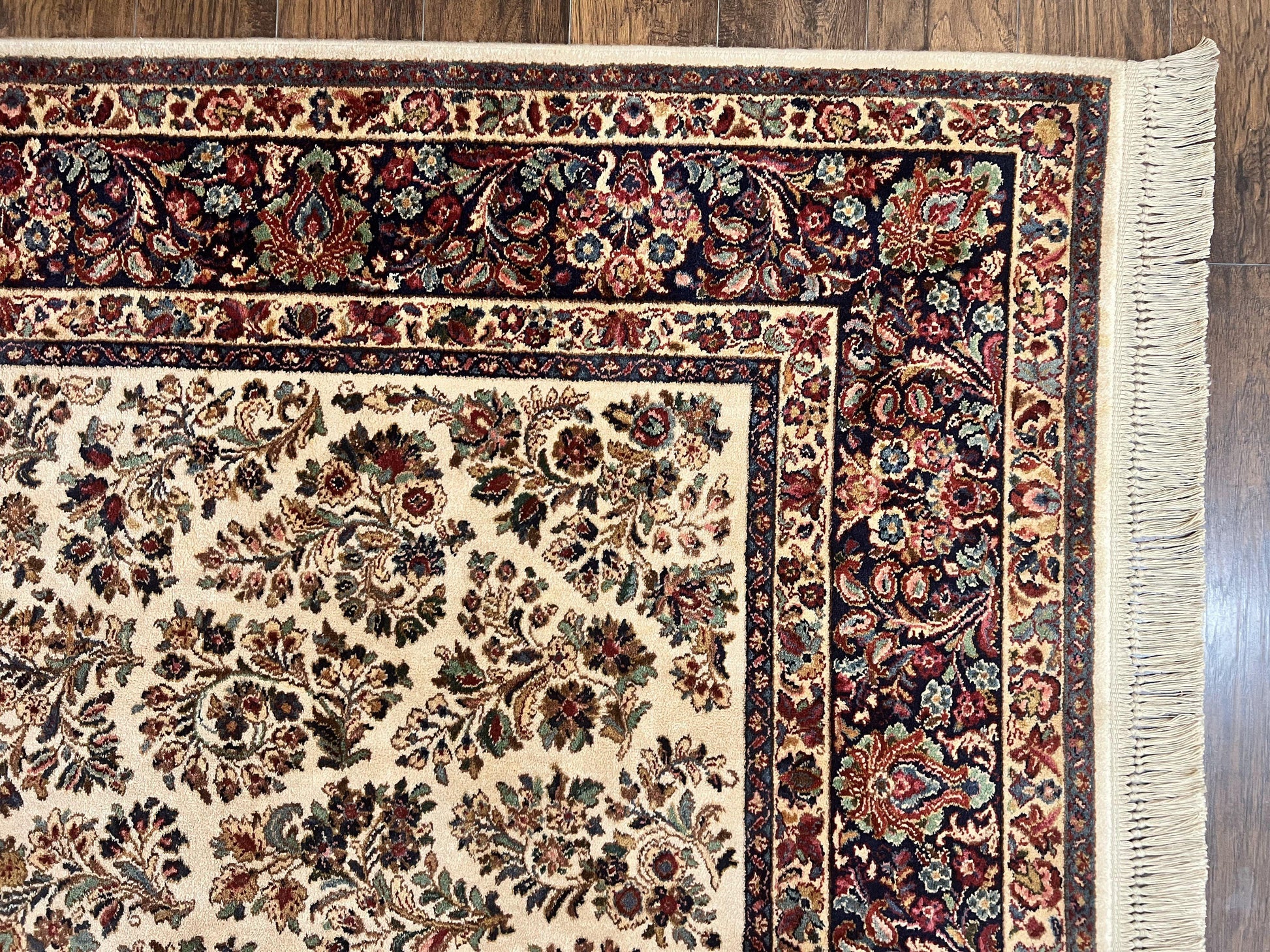 Karastan Rug 8' 8" x 12', Ivory Sarouk #760, Original Karastan Carpet 700 Series, Wool Karastan Area Rug, USA Made, Large Karastan w/ Label - Nuvé