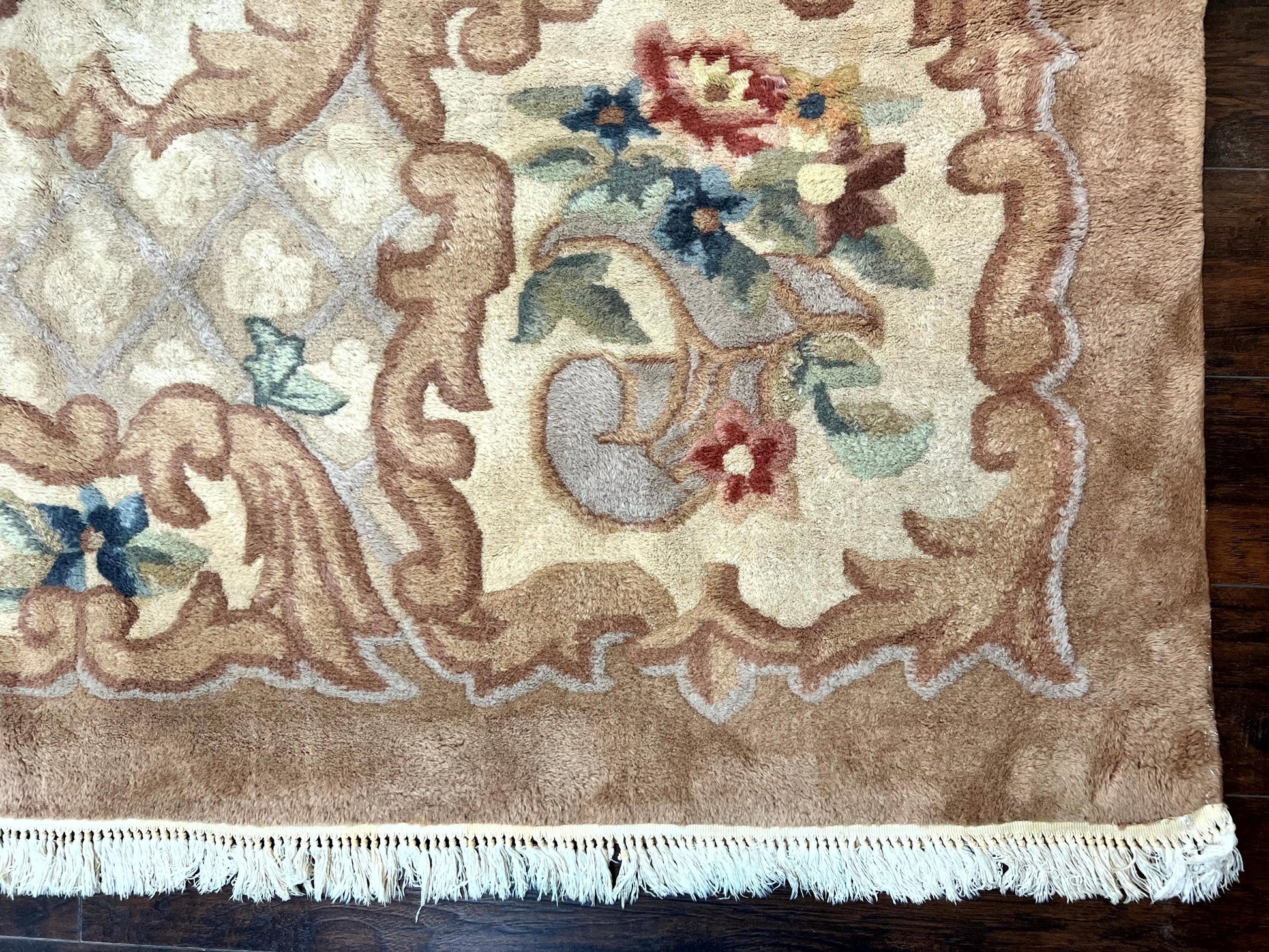 Indo Chinese Aubusson Wool Rug 11x16, Palace Sized Carpet, Oversized Handmade Vintage Rug, European Design - Nuvé
