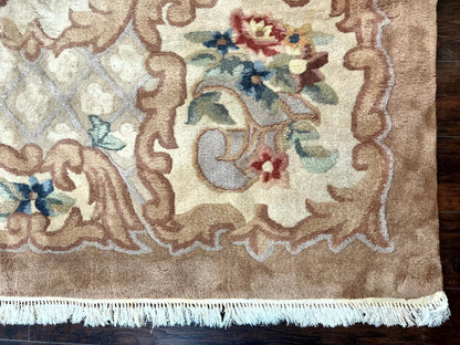 Indo Chinese Aubusson Wool Rug 11x16, Palace Sized Carpet, Oversized Handmade Vintage Rug, European Design - Nuvé