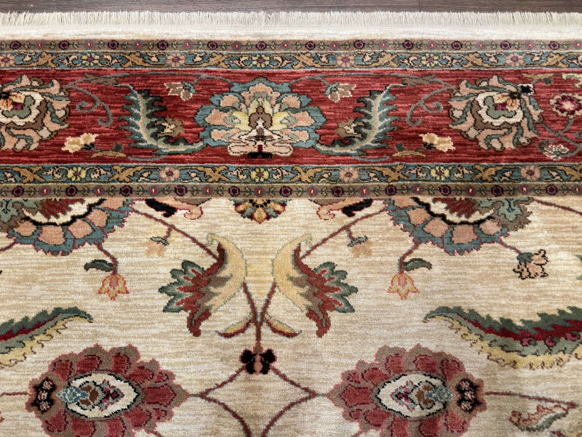 Karastan Rug 8.8 x 10, Ashara Agra Ivory #549, Wool, Vintage - Nuvé