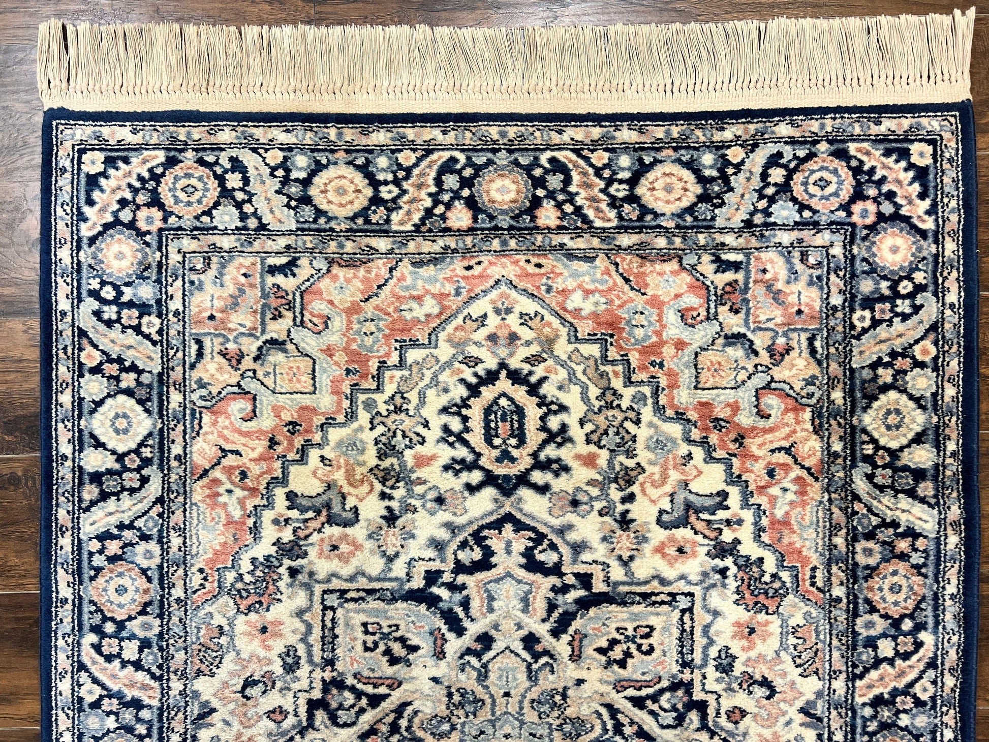 Karastan Blue Heriz Rug #748, Vintage Wool Karastan Carpet 4.3 x 6, Discontinued Original 700 Series Karastan Area Rug - Nuvé