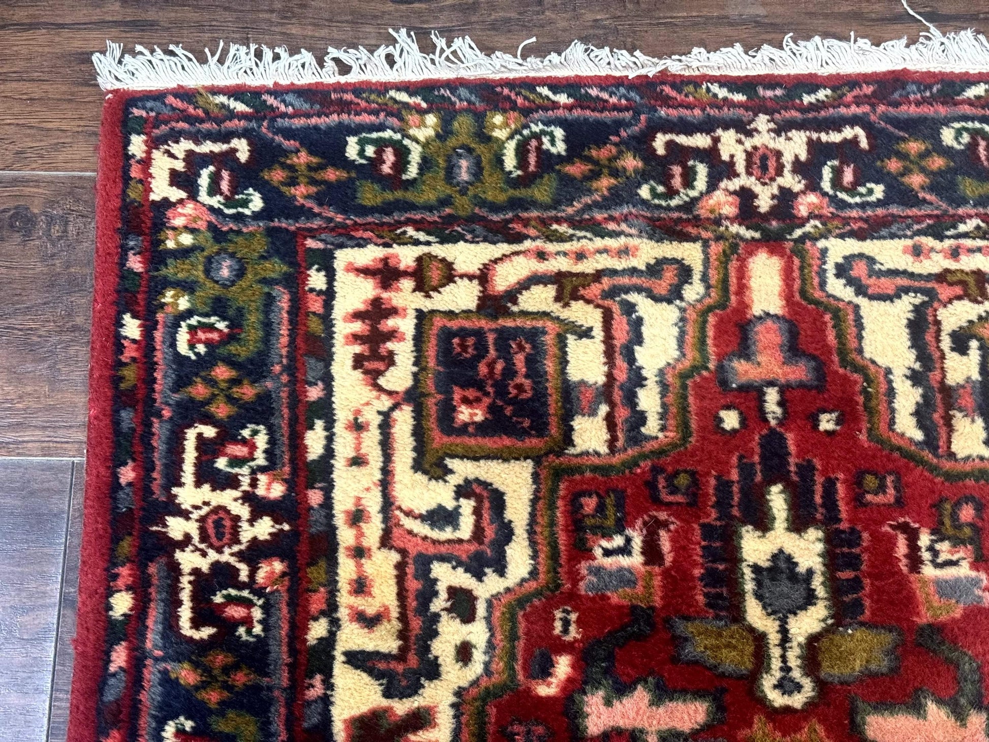 Indo Persian Heriz Runner Rug 3 x 17, Geometric Long Runner Carpet for Hallway, Medallions, Wool Runner Rug 3x17 - Nuvé