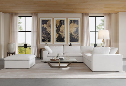 Nuvé® Solace Modular Bouclé Cloud Sofa - Snow White - 5-Seater Corner + Ottoman - Nuvé